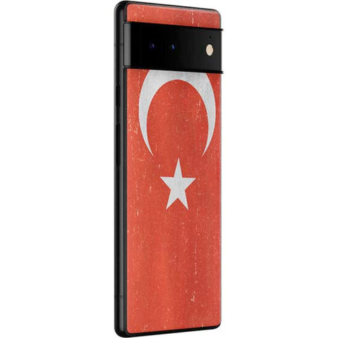 Turkish Flag Distressed Google Pixel 6 Skin